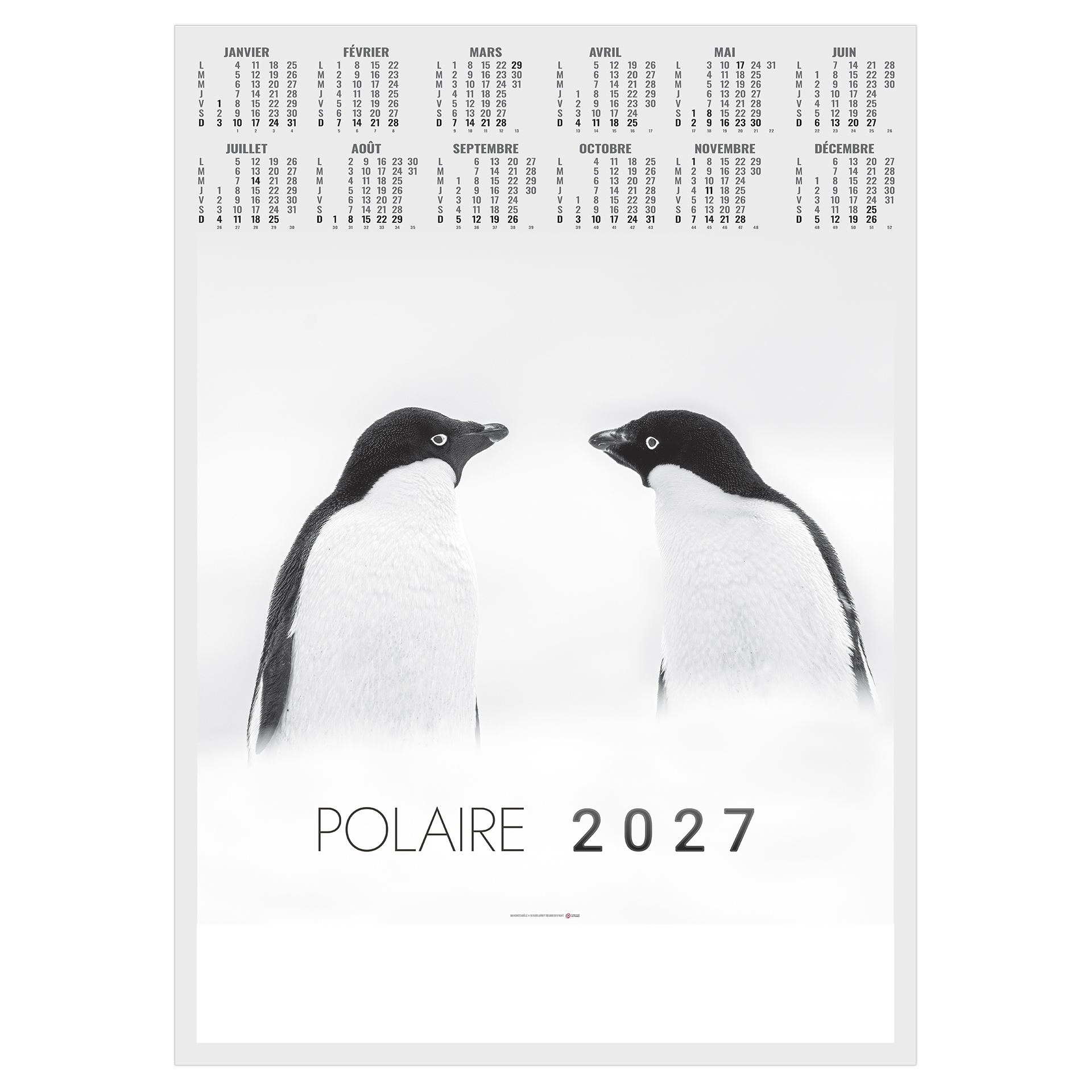 Boréal 2027 — calendrier 2027 personnalisé
