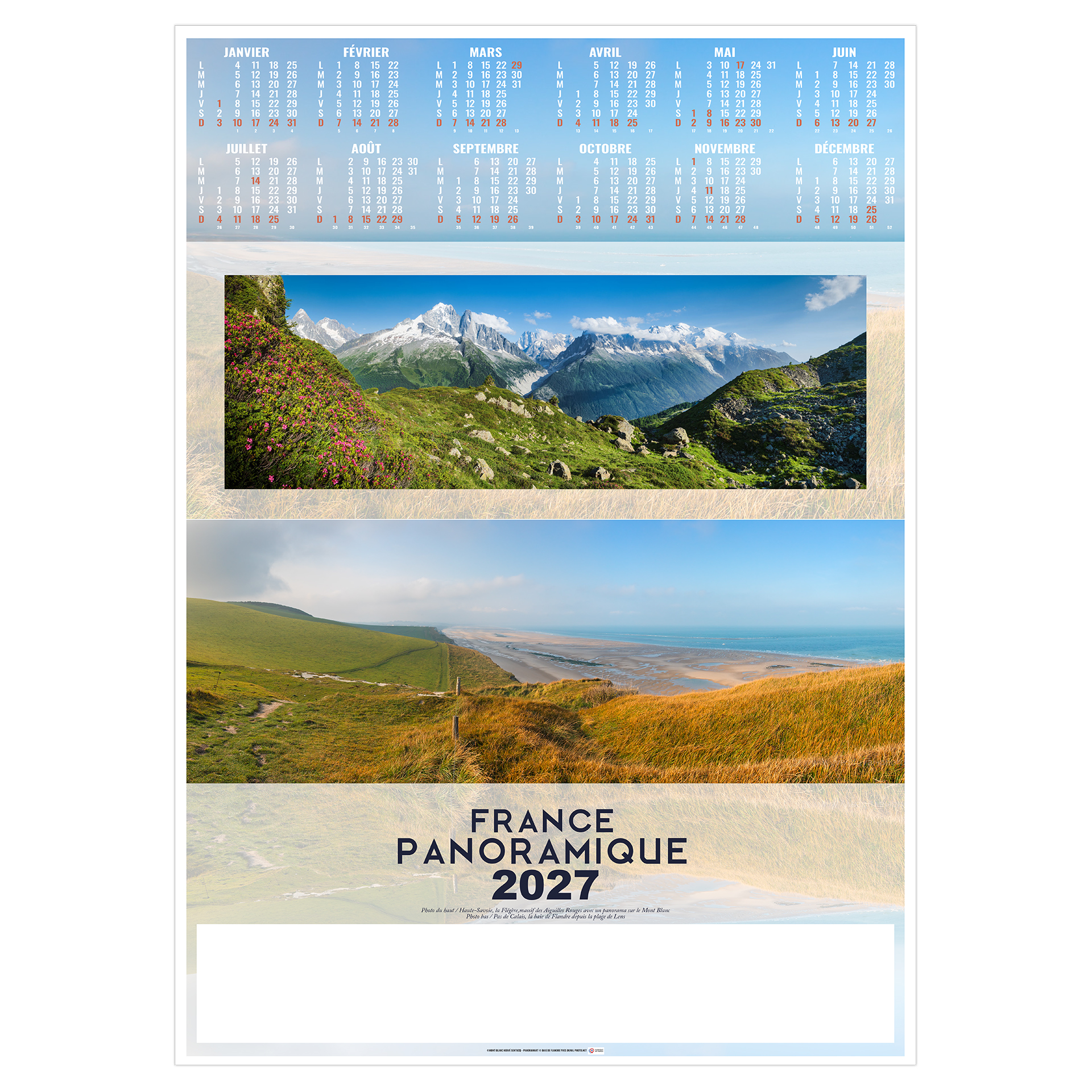 Grandiose 2027 — calendrier 2027 personnalisé