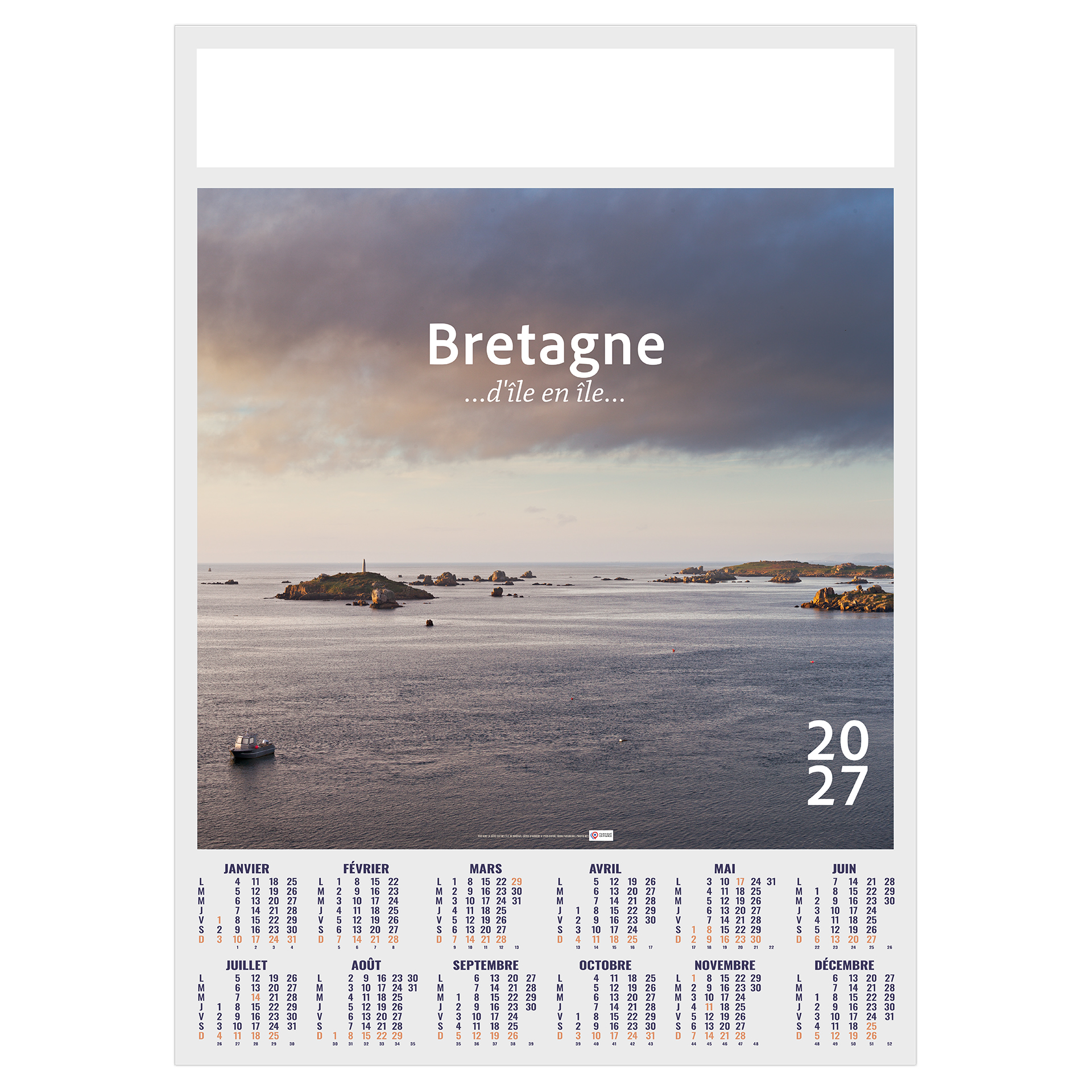 Spot 2027 — calendrier 2027 personnalisé