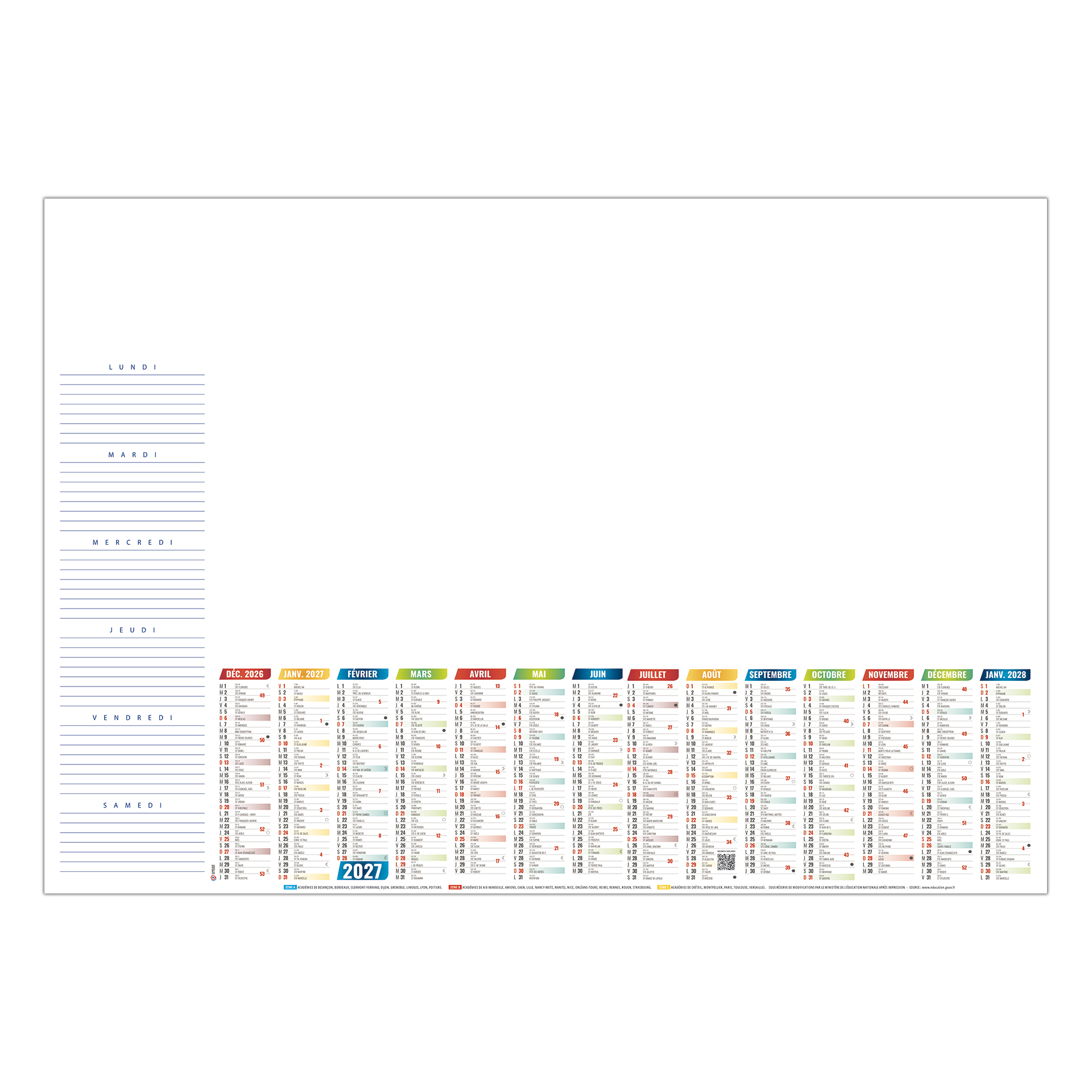 Sm L'annuel 2027 — calendrier 2027 personnalisé