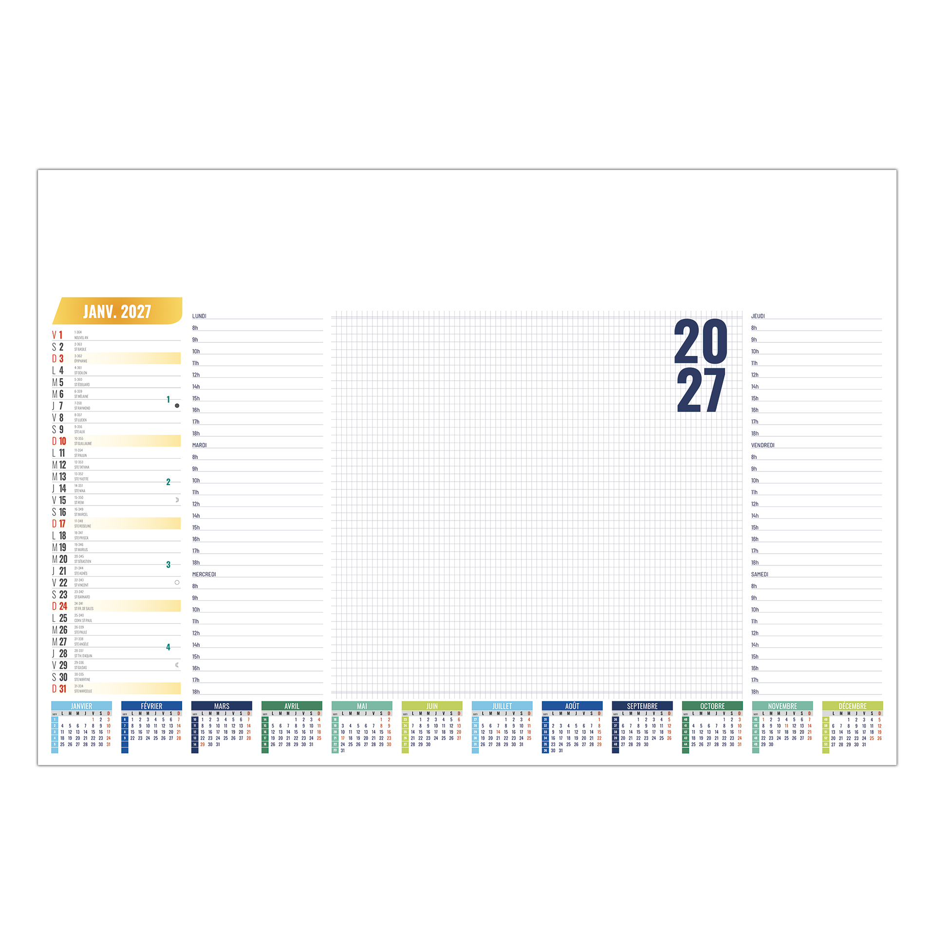 Sm Écolier Variable 2027 — calendrier 2027 personnalisé