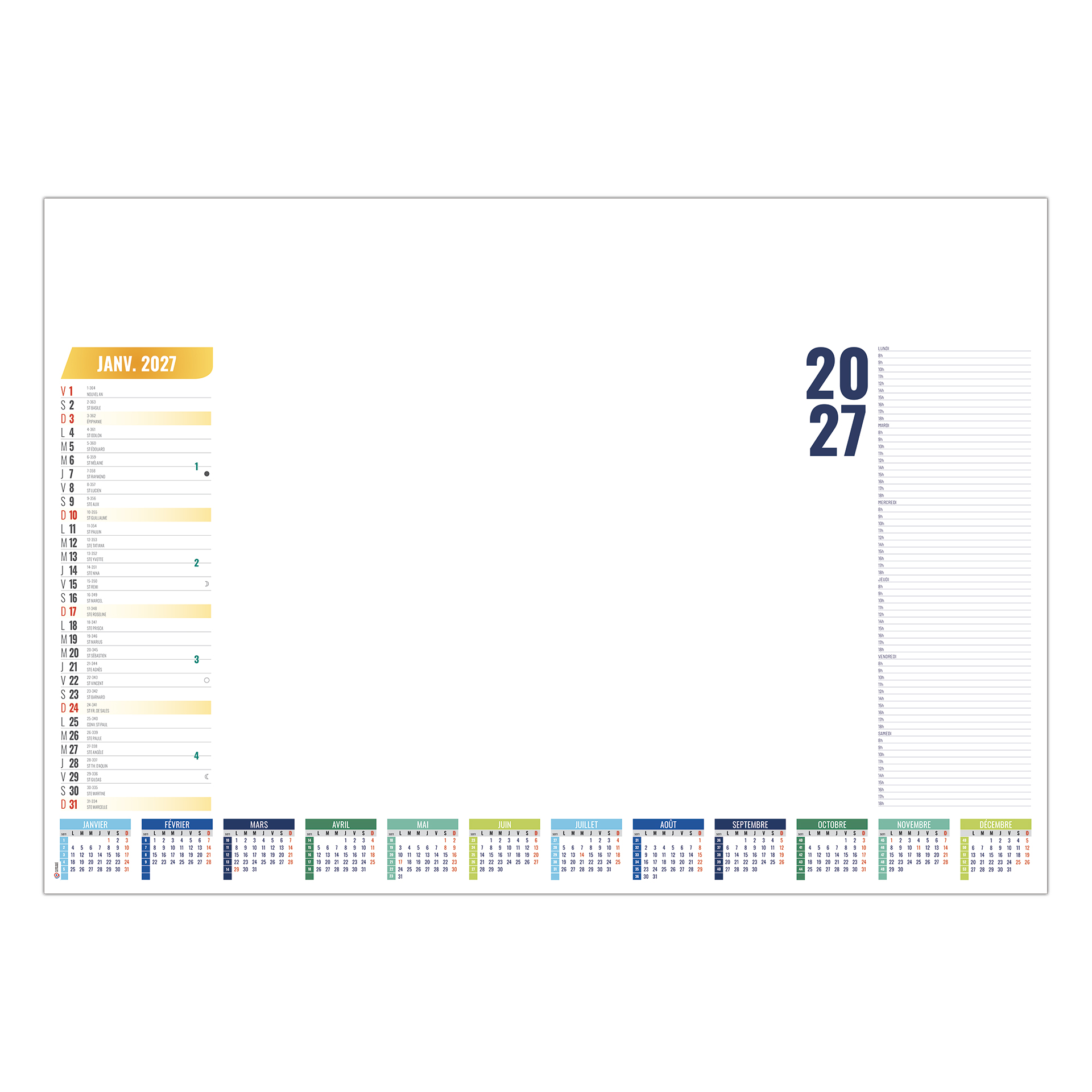 Sm Steno Variable 2027 — calendrier 2027 personnalisé