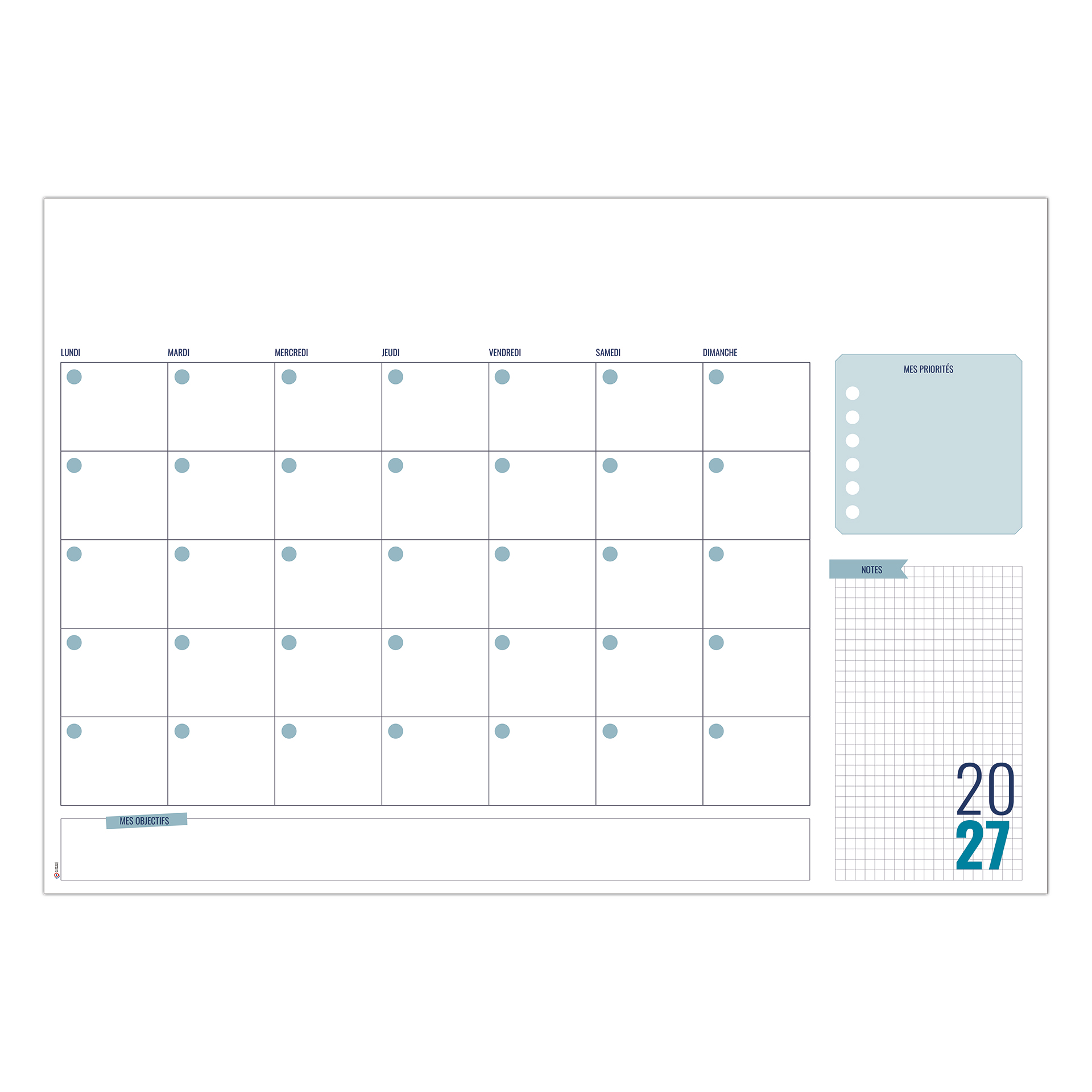 Sm To Do List 2027 — calendrier 2027 personnalisé