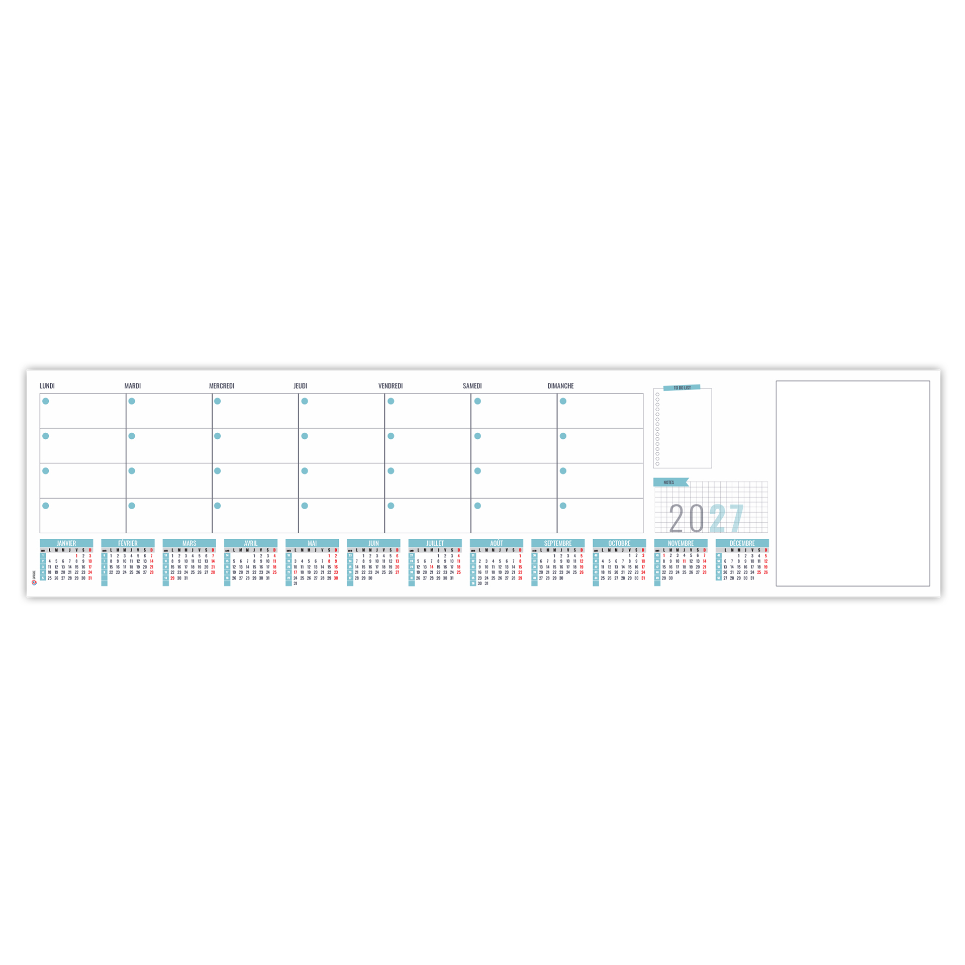 Smc Planner 2027 — calendrier 2027 personnalisé